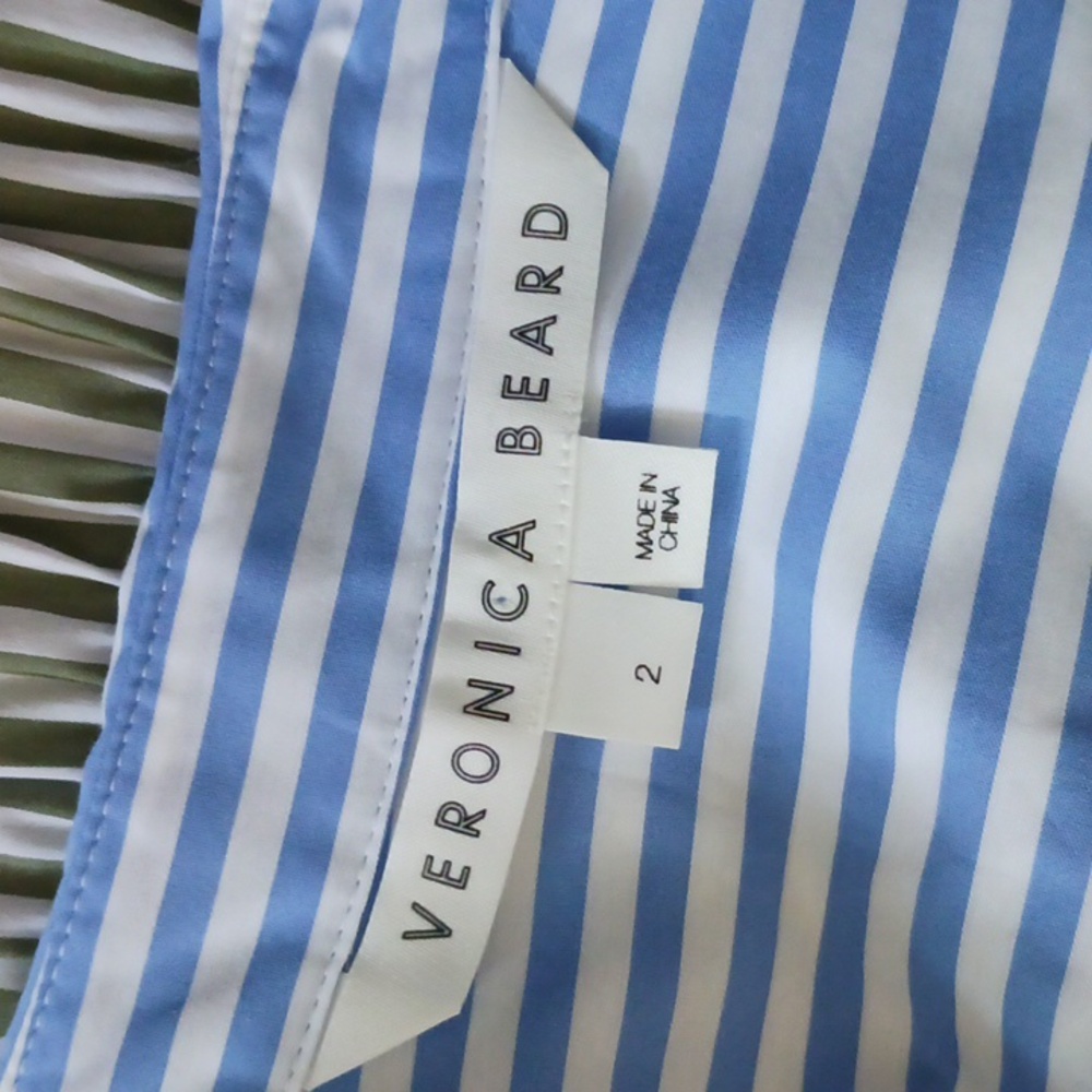 Veronica Beard Blue Striped/Gray Striped Blouse. - Picture 10 of 10